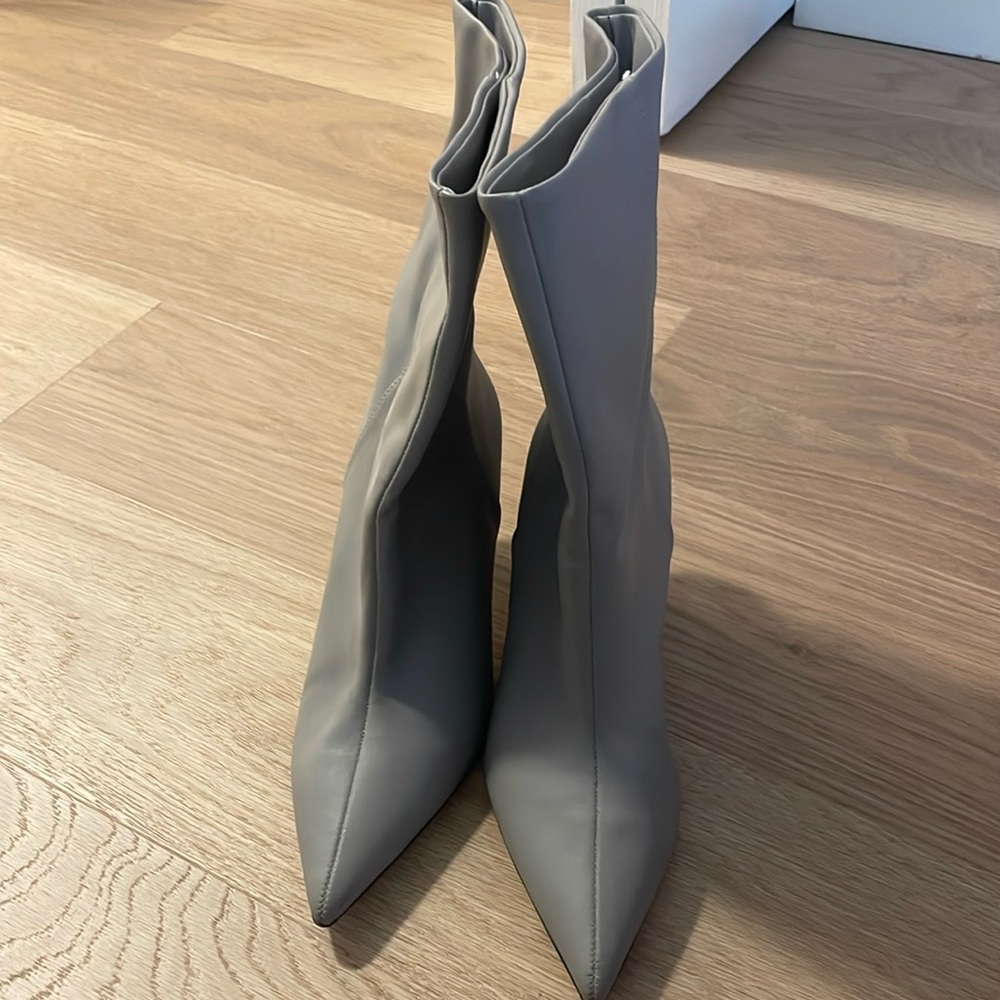 Grey ankle boots
